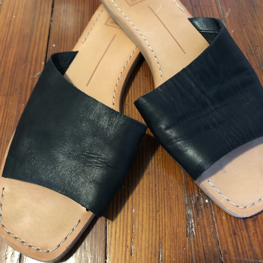 Size 8 black slip sandals